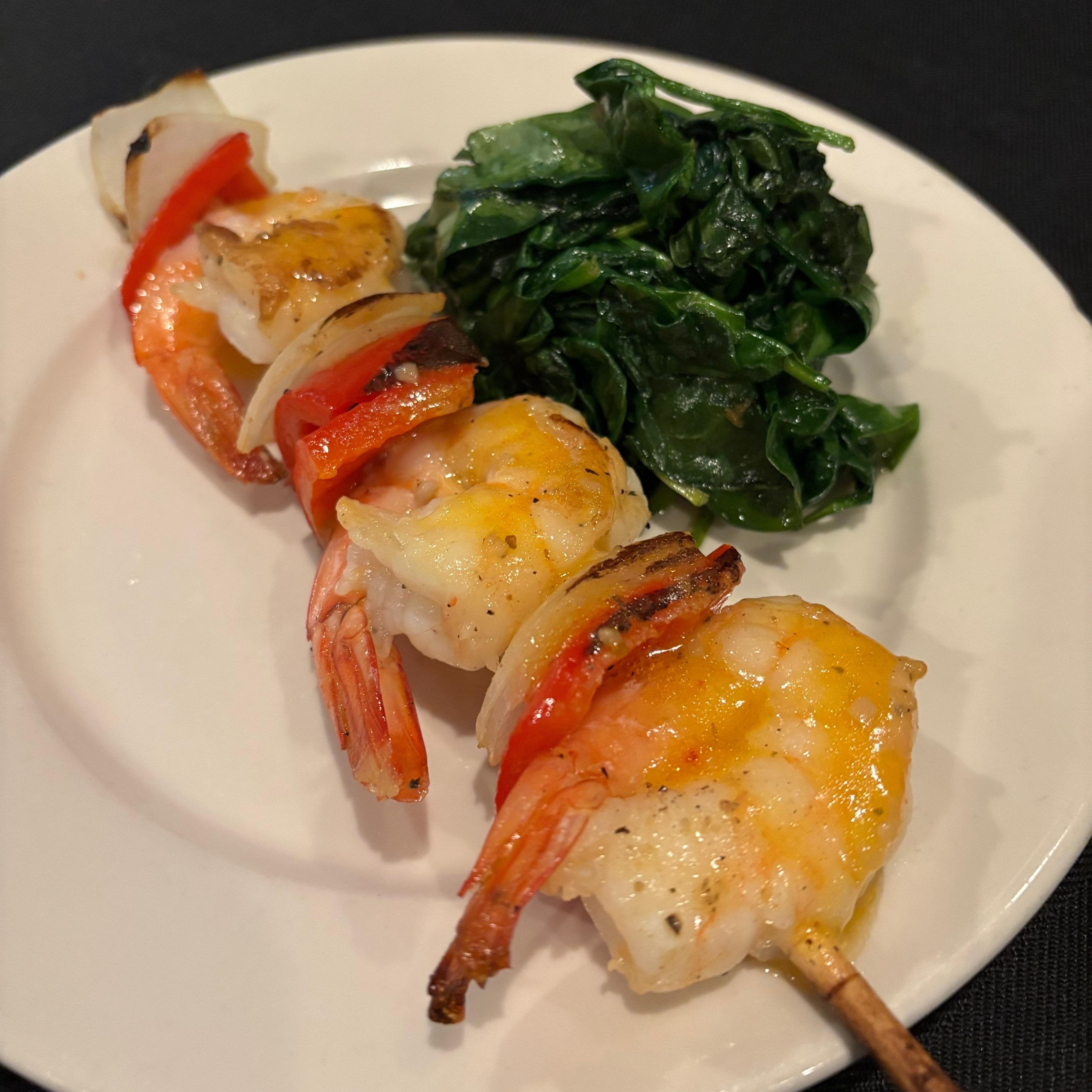 Marinated Shrimp Skewer.