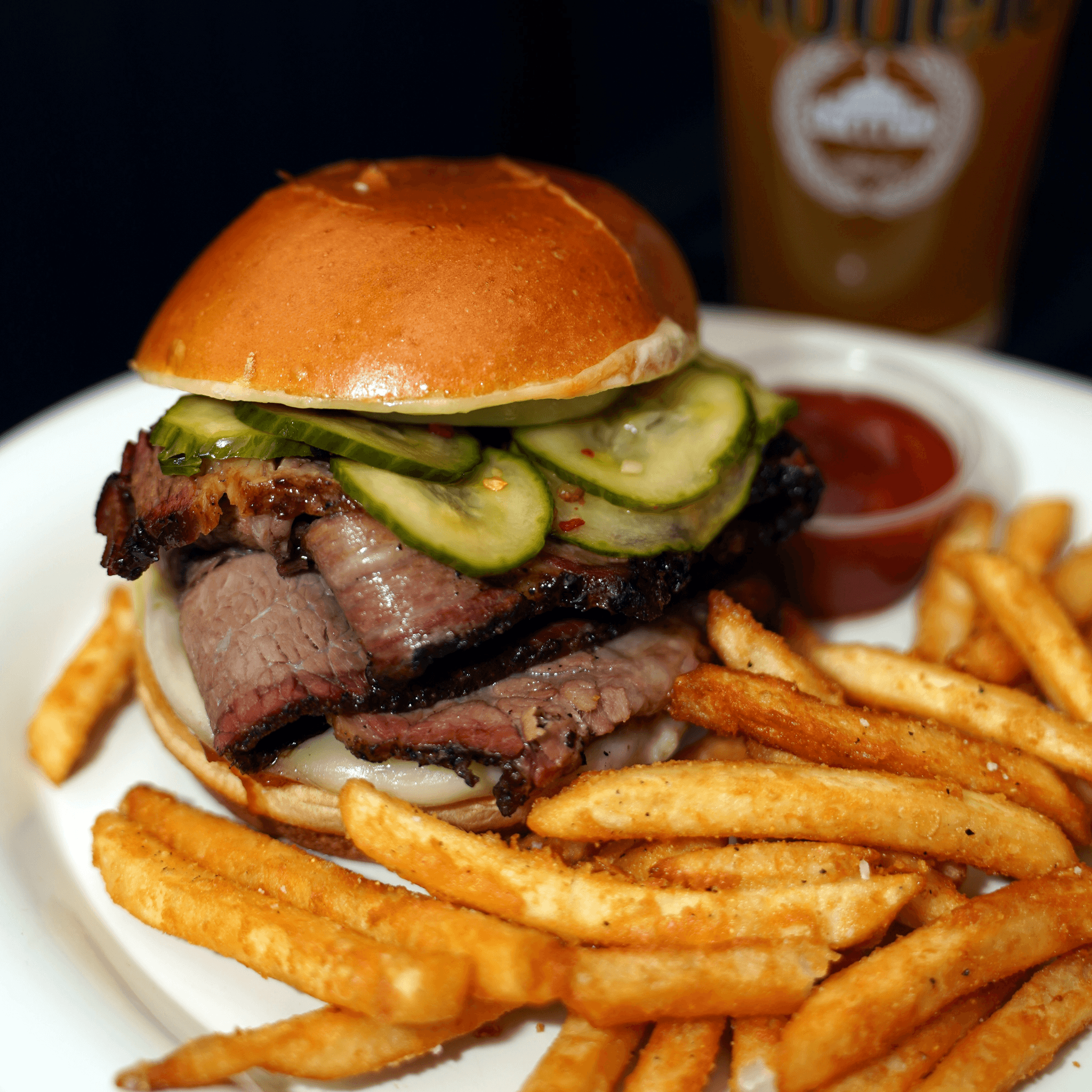 Smoked Beef Brisket Sandwich.
