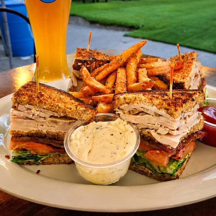 Smoked Turkey Club w/ Parmesan Truffle Fries.