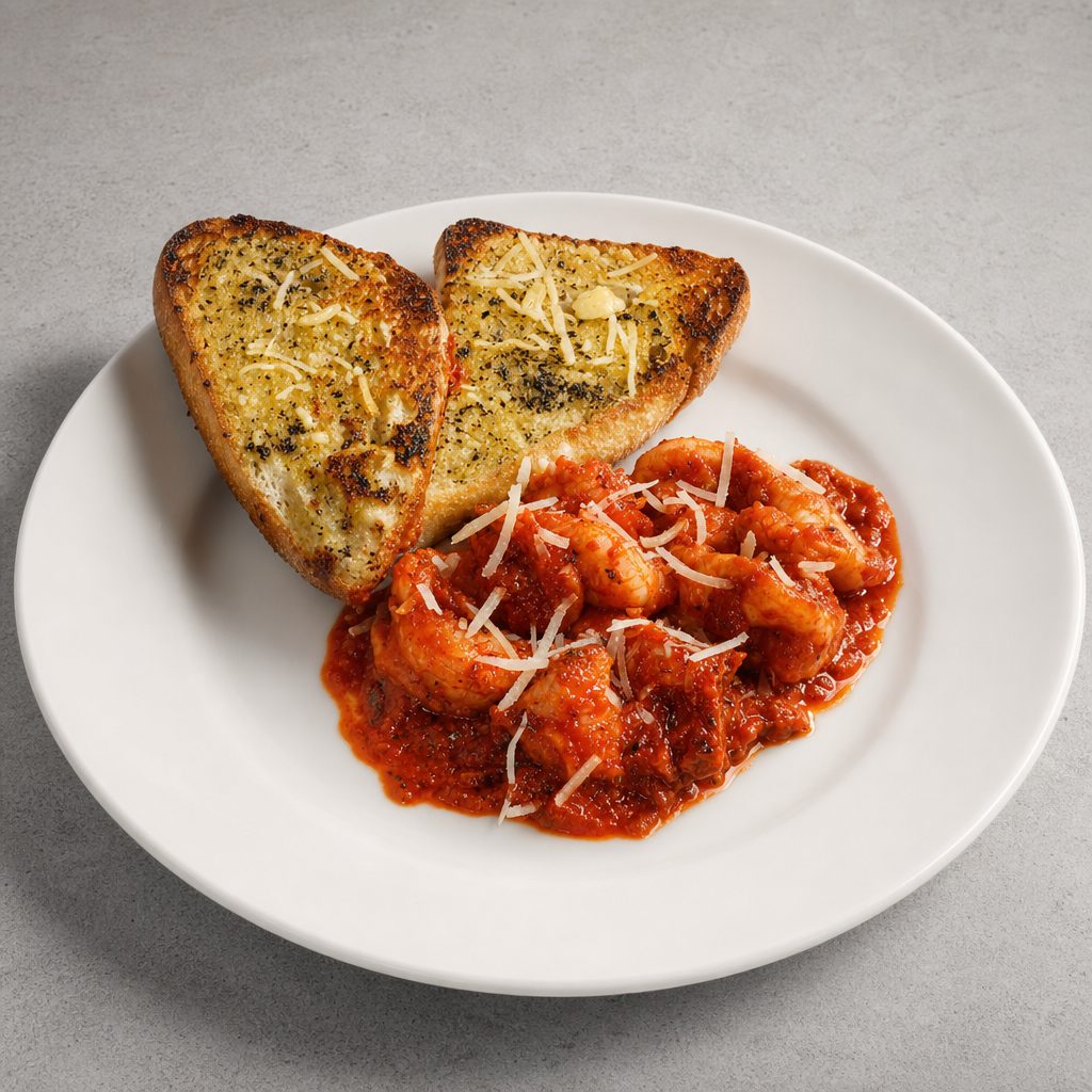 Shrimp Fra Diavolo w/ Garlic Bread.
