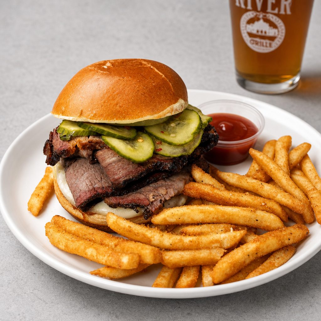 Smoked Beef Brisket Sandwich.