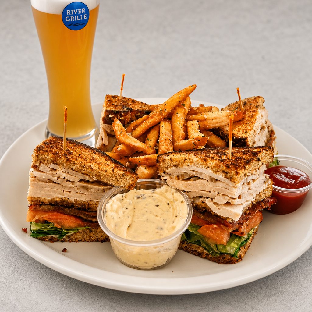 Smoked Turkey Club w/ Parmesan Truffle Fries.